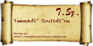 Tamaskó Szultána névjegykártya